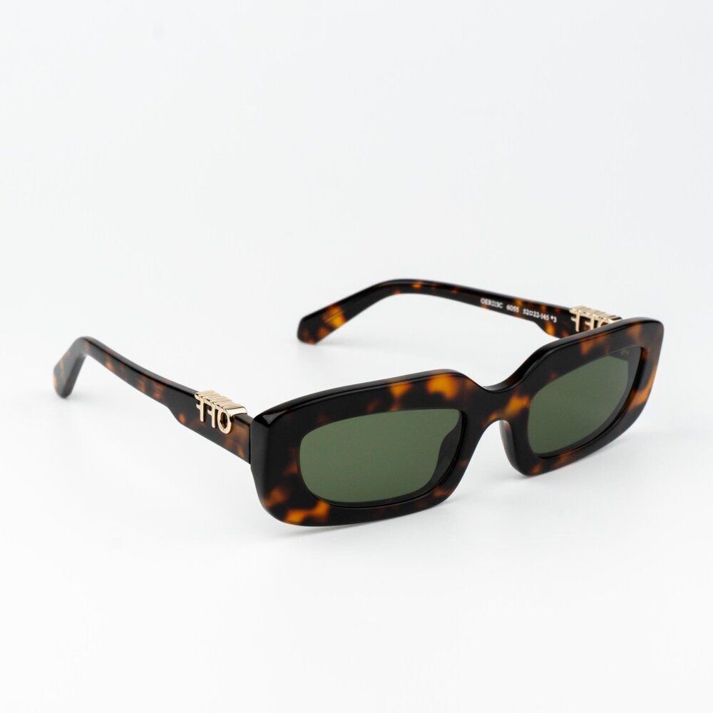 Off-White RENTON Women Sunglasses Havana Green Rectangle OERI13C RENTON 6055 - Picture 3 of 12